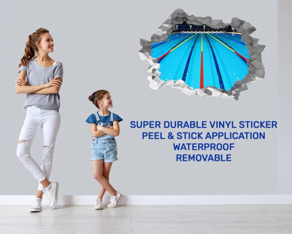 Swimming Sticker - Wall Decal Sport, Bedroom Wall Art, Peel and Stick, Sport Wall Decor, Vinyl Decal, Wall Decoration