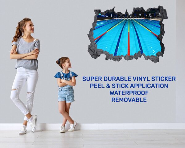 Swimming Sticker - Wall Decal Sport, Bedroom Wall Art, Peel and Stick, Sport Wall Decor, Vinyl Decal, Wall Decoration