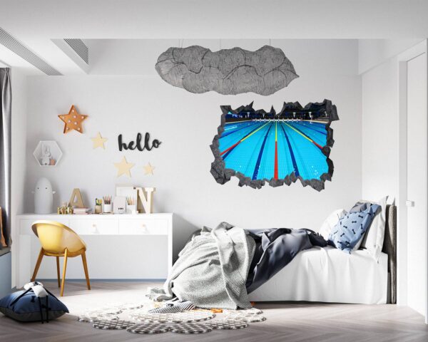 Swimming Sticker - Wall Decal Sport, Bedroom Wall Art, Peel and Stick, Sport Wall Decor, Vinyl Decal, Wall Decoration