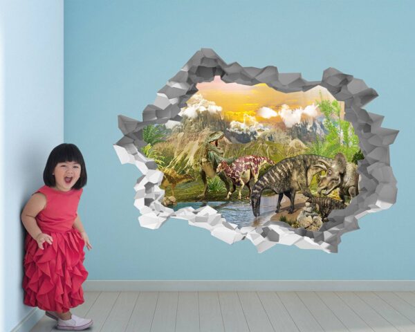 Dinosaur Wall Art - Self Adhesive Wall sticker, Dinosaur Wall Decoration, Wall Sticker Nursery, Wall Sticker Print, Waterproof