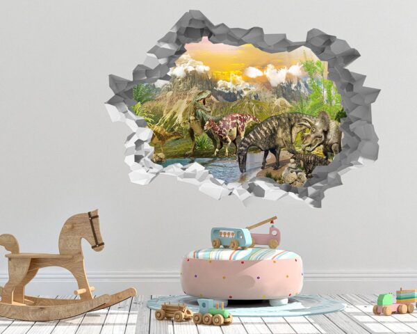 Dinosaur Wall Art - Self Adhesive Wall sticker, Dinosaur Wall Decoration, Wall Sticker Nursery, Wall Sticker Print, Waterproof