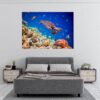 Sea Turtle Underwater Effect Peel and Stick Wall Sticker Art Wall Decal Mural - Colorful Living Room and Bedroom Wall Decoration - Self-Adhesive Vinyl Decal