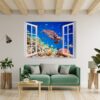 Sea Turtle Underwater Effect Peel and Stick Wall Sticker Art Wall Decal Mural - Colorful Living Room and Bedroom Wall Decoration - Self-Adhesive Vinyl Decal