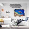 Sea Turtle Underwater Effect Peel and Stick Wall Sticker Art Wall Decal Mural - Colorful Living Room and Bedroom Wall Decoration - Self-Adhesive Vinyl Decal