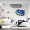 Sea Turtle Underwater Effect Peel and Stick Wall Sticker Art Wall Decal Mural - Colorful Living Room and Bedroom Wall Decoration - Self-Adhesive Vinyl Decal