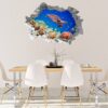 Sea Turtle Underwater Effect Peel and Stick Wall Sticker Art Wall Decal Mural - Colorful Living Room and Bedroom Wall Decoration - Self-Adhesive Vinyl Decal