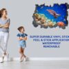 Sea Turtle Underwater Effect Peel and Stick Wall Sticker Art Wall Decal Mural - Colorful Living Room and Bedroom Wall Decoration - Self-Adhesive Vinyl Decal