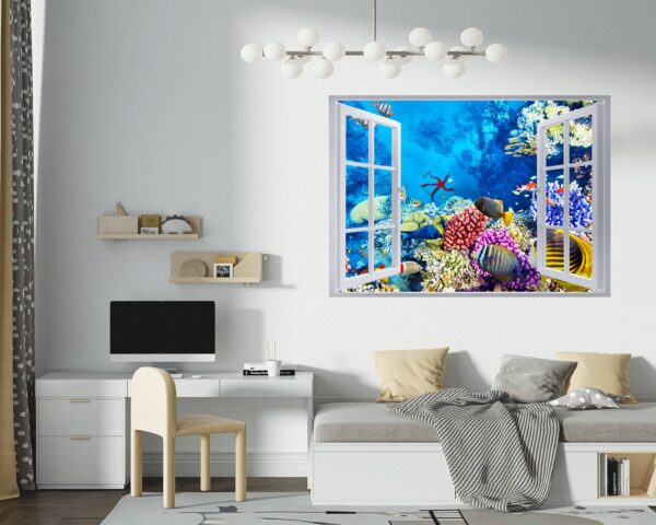 Sunken Treasure Wall Sticker Decal - Underwater Escape Art Mural - Playful Design - Bedroom Wall Décor