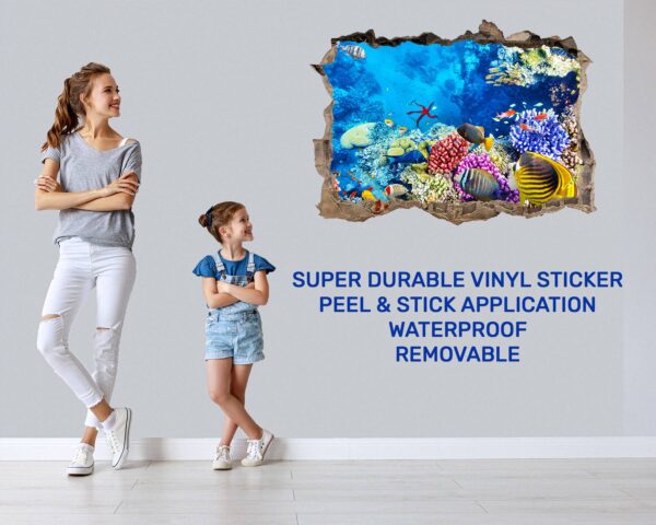 Sunken Treasure Wall Sticker Decal - Underwater Escape Art Mural - Playful Design - Bedroom Wall Décor