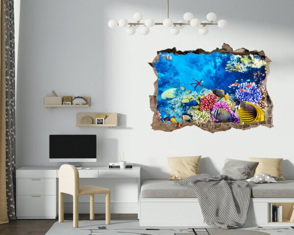 Sunken Treasure Wall Sticker Decal - Underwater Escape Art Mural - Playful Design - Bedroom Wall Décor