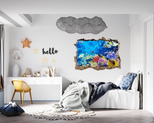 Sunken Treasure Wall Sticker Decal - Underwater Escape Art Mural - Playful Design - Bedroom Wall Décor