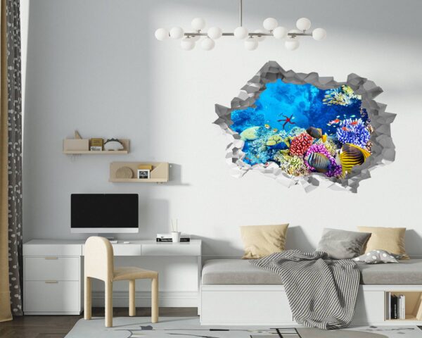 Sunken Treasure Wall Sticker Decal - Underwater Escape Art Mural - Playful Design - Bedroom Wall Décor