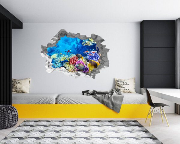 Sunken Treasure Wall Sticker Decal - Underwater Escape Art Mural - Playful Design - Bedroom Wall Décor