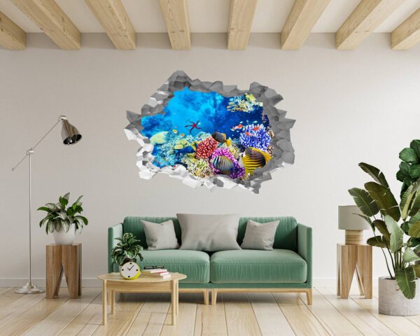 Sunken Treasure Wall Sticker Decal - Underwater Escape Art Mural - Playful Design - Bedroom Wall Décor