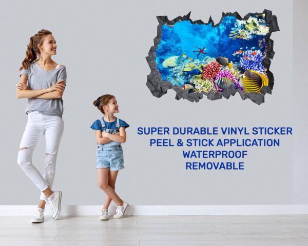 Sunken Treasure Wall Sticker Decal - Underwater Escape Art Mural - Playful Design - Bedroom Wall Décor