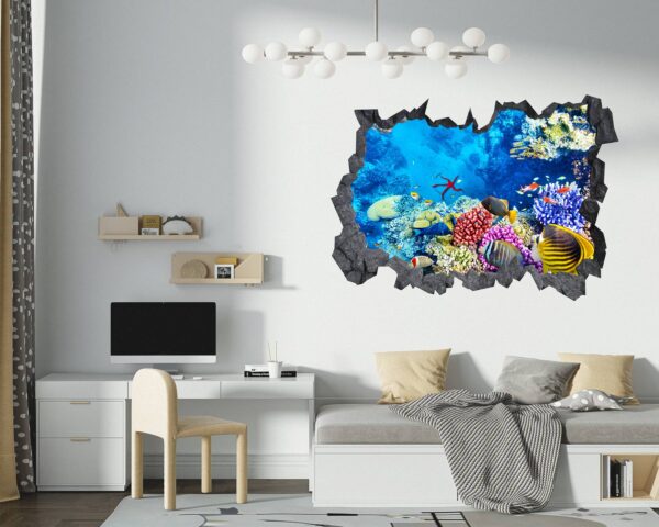 Sunken Treasure Wall Sticker Decal - Underwater Escape Art Mural - Playful Design - Bedroom Wall Décor