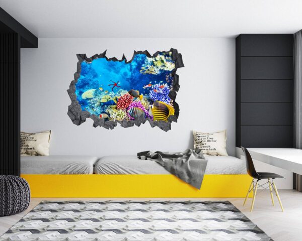 Sunken Treasure Wall Sticker Decal - Underwater Escape Art Mural - Playful Design - Bedroom Wall Décor