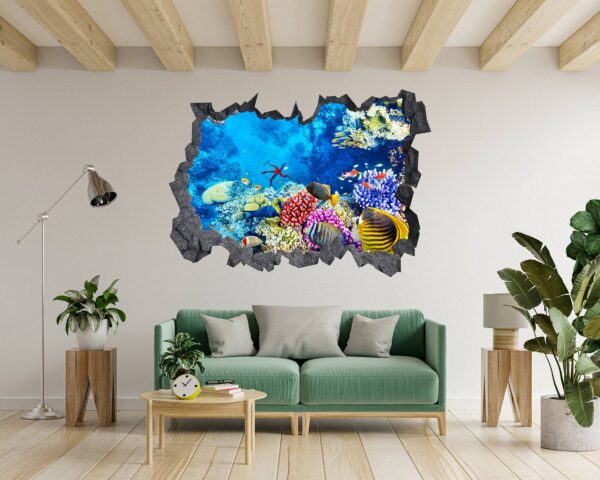 Sunken Treasure Wall Sticker Decal - Underwater Escape Art Mural - Playful Design - Bedroom Wall Décor