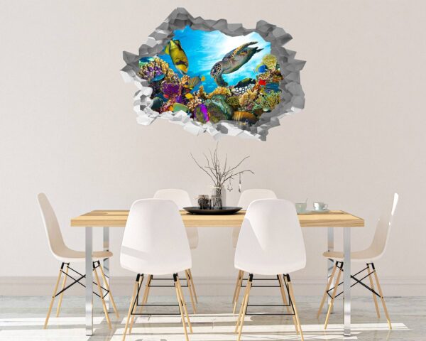 Coral Reef Wall Sticker - Vibrant Sea Life Wall Decal - Easy to Install - Perfect for Bedroom Wall Décor