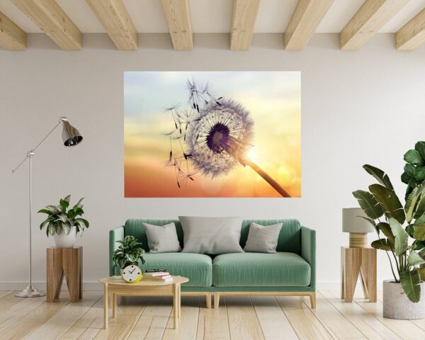 Dandelion Wall Decal - Flower Wall Sticker, Self Adhesive, Removable Vinyl, Easy to Install, Wall Decoration, Flower Wall Mural