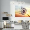 Dandelion Wall Decal - Flower Wall Sticker, Self Adhesive, Removable Vinyl, Easy to Install, Wall Decoration, Flower Wall Mural