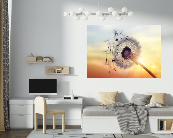 Dandelion Wall Decal - Flower Wall Sticker, Self Adhesive, Removable Vinyl, Easy to Install, Wall Decoration, Flower Wall Mural