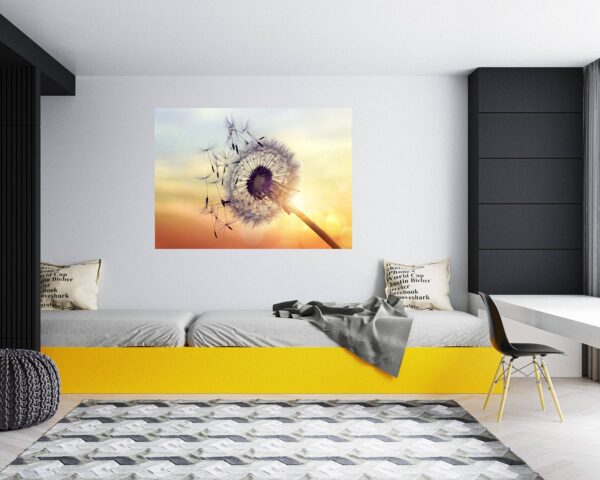 Dandelion Wall Decal - Flower Wall Sticker, Self Adhesive, Removable Vinyl, Easy to Install, Wall Decoration, Flower Wall Mural