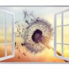 Dandelion Wall Decal - Flower Wall Sticker, Self Adhesive, Removable Vinyl, Easy to Install, Wall Decoration, Flower Wall Mural