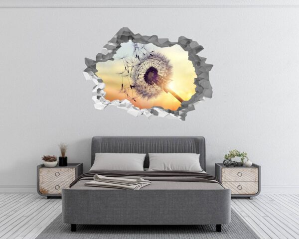 Dandelion Wall Decal - Flower Wall Sticker, Self Adhesive, Removable Vinyl, Easy to Install, Wall Decoration, Flower Wall Mural