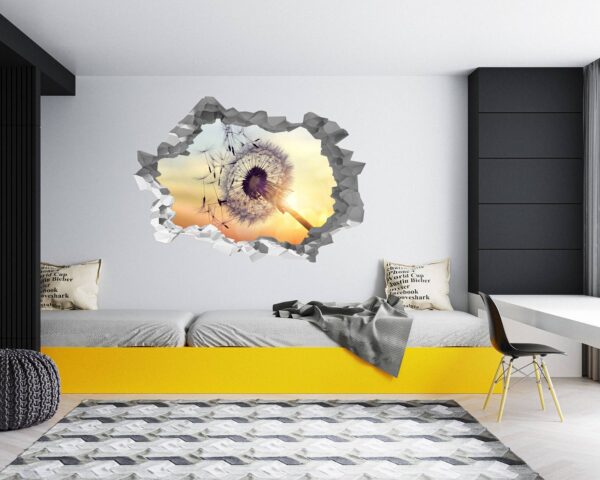 Dandelion Wall Decal - Flower Wall Sticker, Self Adhesive, Removable Vinyl, Easy to Install, Wall Decoration, Flower Wall Mural