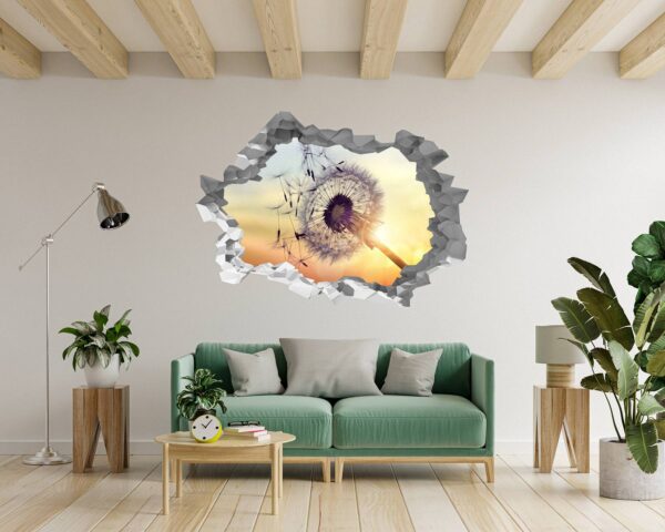 Dandelion Wall Decal - Flower Wall Sticker, Self Adhesive, Removable Vinyl, Easy to Install, Wall Decoration, Flower Wall Mural