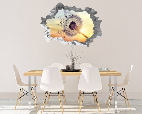 Dandelion Wall Decal - Flower Wall Sticker, Self Adhesive, Removable Vinyl, Easy to Install, Wall Decoration, Flower Wall Mural