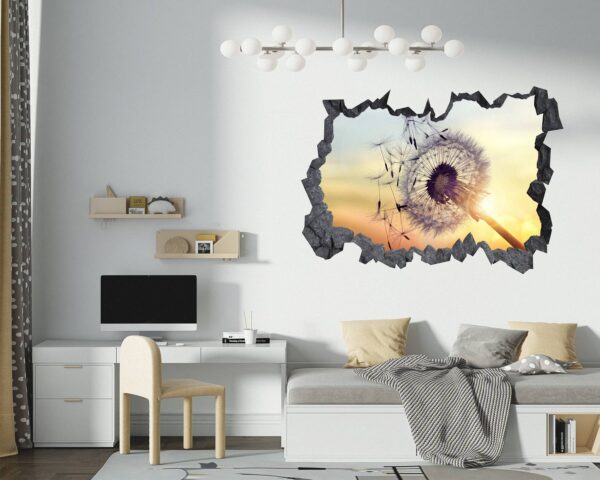 Dandelion Wall Decal - Flower Wall Sticker, Self Adhesive, Removable Vinyl, Easy to Install, Wall Decoration, Flower Wall Mural