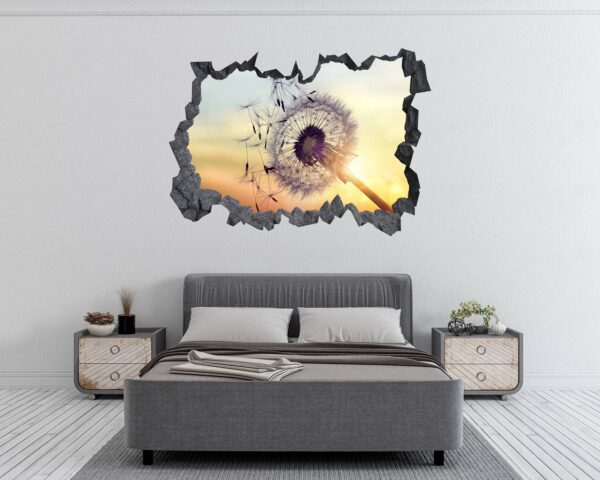 Dandelion Wall Decal - Flower Wall Sticker, Self Adhesive, Removable Vinyl, Easy to Install, Wall Decoration, Flower Wall Mural