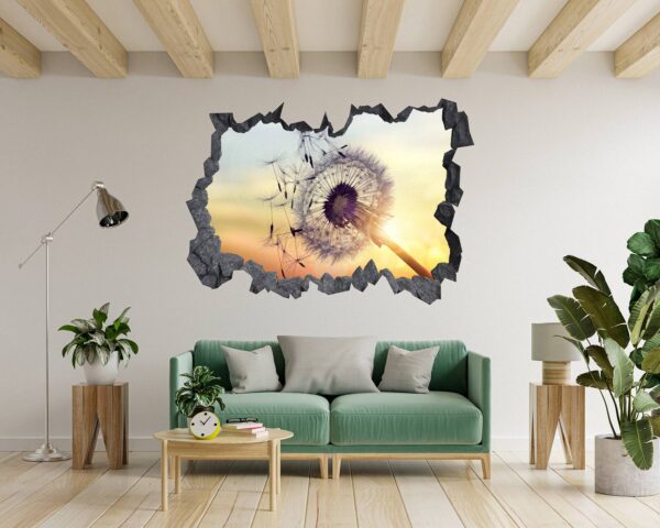 Dandelion Wall Decal - Flower Wall Sticker, Self Adhesive, Removable Vinyl, Easy to Install, Wall Decoration, Flower Wall Mural