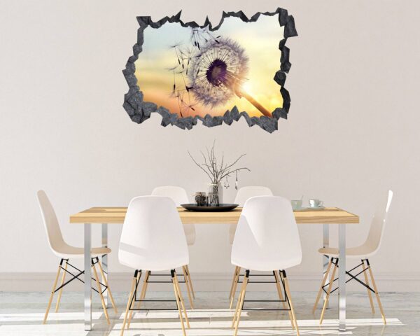 Dandelion Wall Decal - Flower Wall Sticker, Self Adhesive, Removable Vinyl, Easy to Install, Wall Decoration, Flower Wall Mural