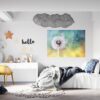 Dandelion Wall Decor - Flower Wall Sticker, Self Adhesive, Removable Vinyl, Easy to Install, Wall Decoration, Flower Wall Mural