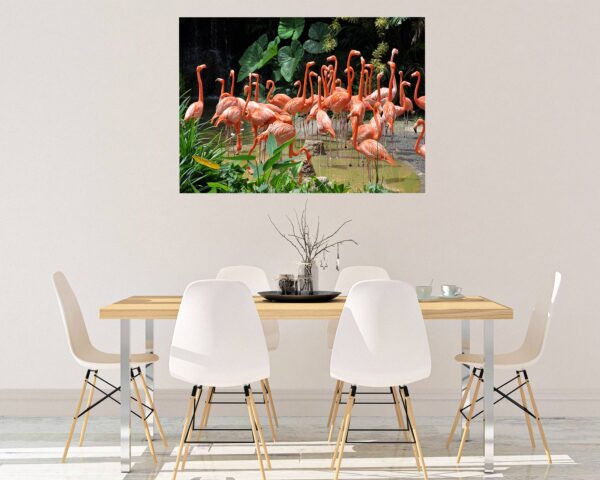 Flamingos Wall Mural - Living Room Wall Art - Animal Print - Self Adhesive Wall Sticker - Vinyl Decal