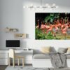 Flamingos Wall Mural - Living Room Wall Art - Animal Print - Self Adhesive Wall Sticker - Vinyl Decal