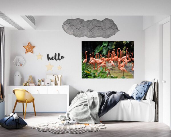 Flamingos Wall Mural - Living Room Wall Art - Animal Print - Self Adhesive Wall Sticker - Vinyl Decal