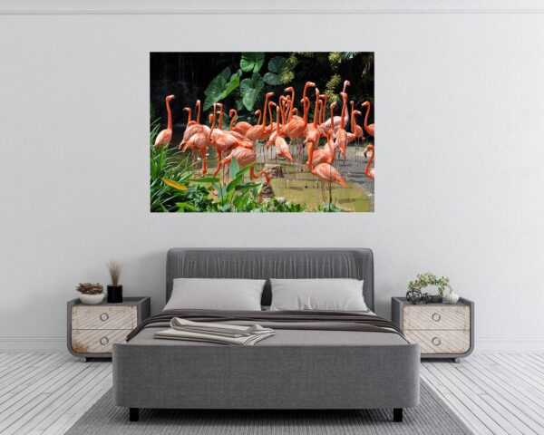 Flamingos Wall Mural - Living Room Wall Art - Animal Print - Self Adhesive Wall Sticker - Vinyl Decal