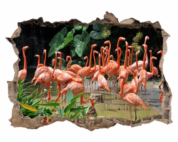 Flamingos Wall Mural - Living Room Wall Art - Animal Print - Self Adhesive Wall Sticker - Vinyl Decal