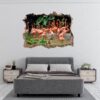 Flamingos Wall Mural - Living Room Wall Art - Animal Print - Self Adhesive Wall Sticker - Vinyl Decal