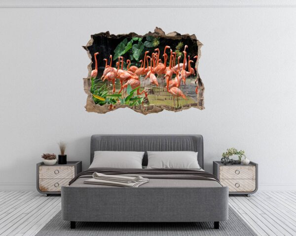 Flamingos Wall Mural - Living Room Wall Art - Animal Print - Self Adhesive Wall Sticker - Vinyl Decal