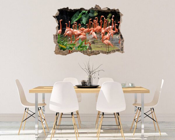 Flamingos Wall Mural - Living Room Wall Art - Animal Print - Self Adhesive Wall Sticker - Vinyl Decal