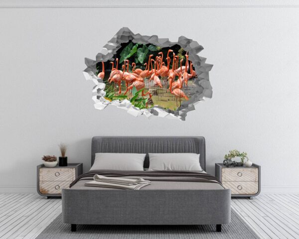 Flamingos Wall Mural - Living Room Wall Art - Animal Print - Self Adhesive Wall Sticker - Vinyl Decal