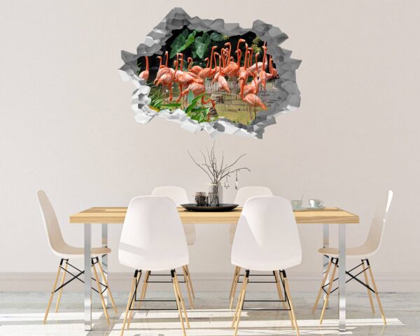 Flamingos Wall Mural - Living Room Wall Art - Animal Print - Self Adhesive Wall Sticker - Vinyl Decal