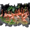 Flamingos Wall Mural - Living Room Wall Art - Animal Print - Self Adhesive Wall Sticker - Vinyl Decal