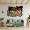 Flamingos Wall Mural - Living Room Wall Art - Animal Print - Self Adhesive Wall Sticker - Vinyl Decal