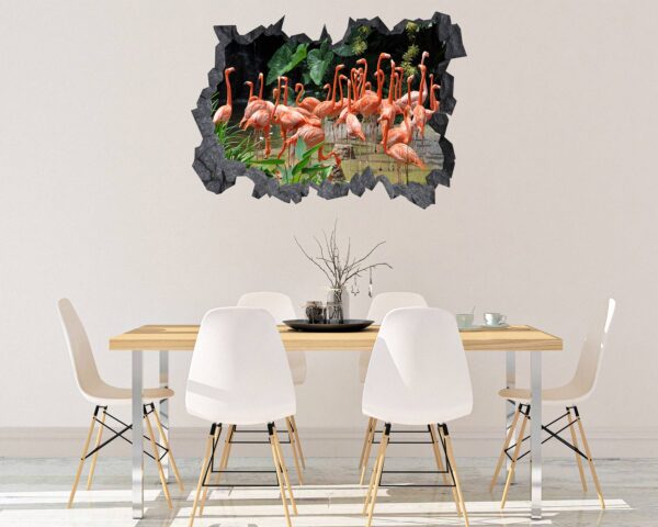 Flamingos Wall Mural - Living Room Wall Art - Animal Print - Self Adhesive Wall Sticker - Vinyl Decal